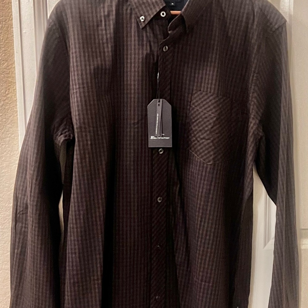 Ben Sherman Dark Striped Button Down Shirt